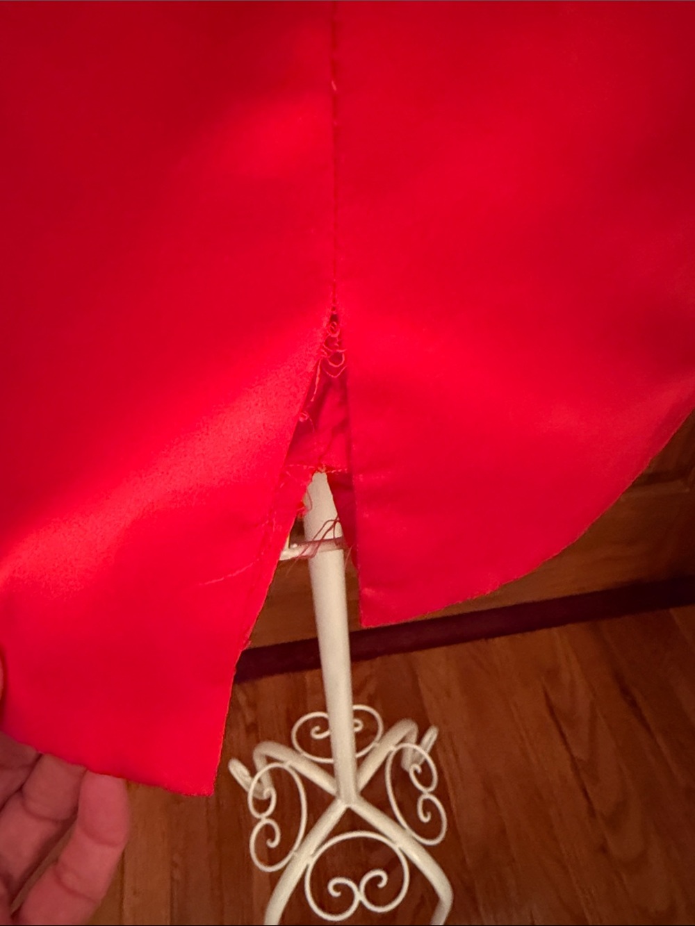 Rachel Allan Red High-Low Evening Gown with Ruffle Train - Picture 12 of 16